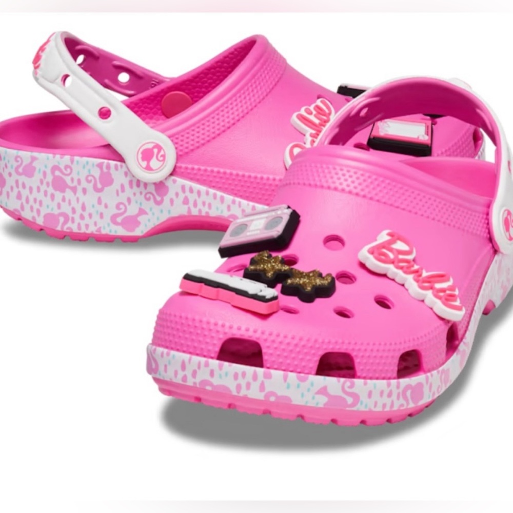 Barbie x CROCS collab Classic Clogs brand new DS comes with all jibbetz